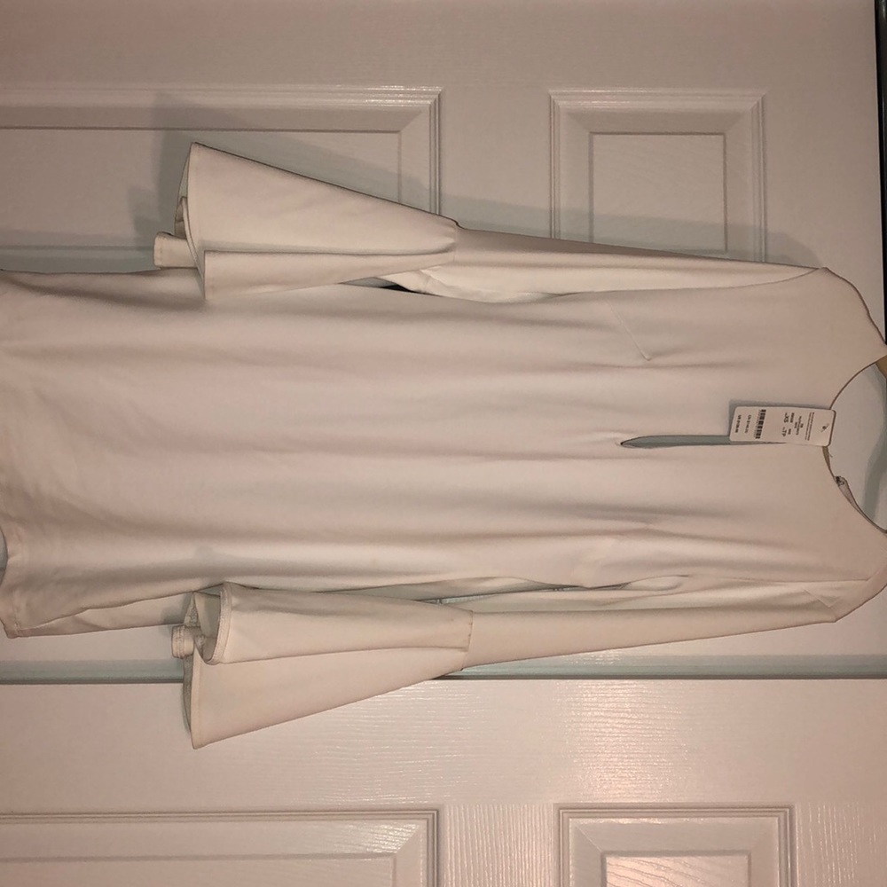 White bell sleeve dress from Bebe!